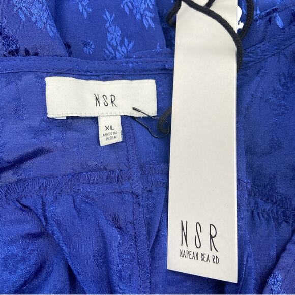 NWT NSR KENNY SATIN JACQUARD DRESS IN ROYAL BLUE XL - Picture 5 of 7
